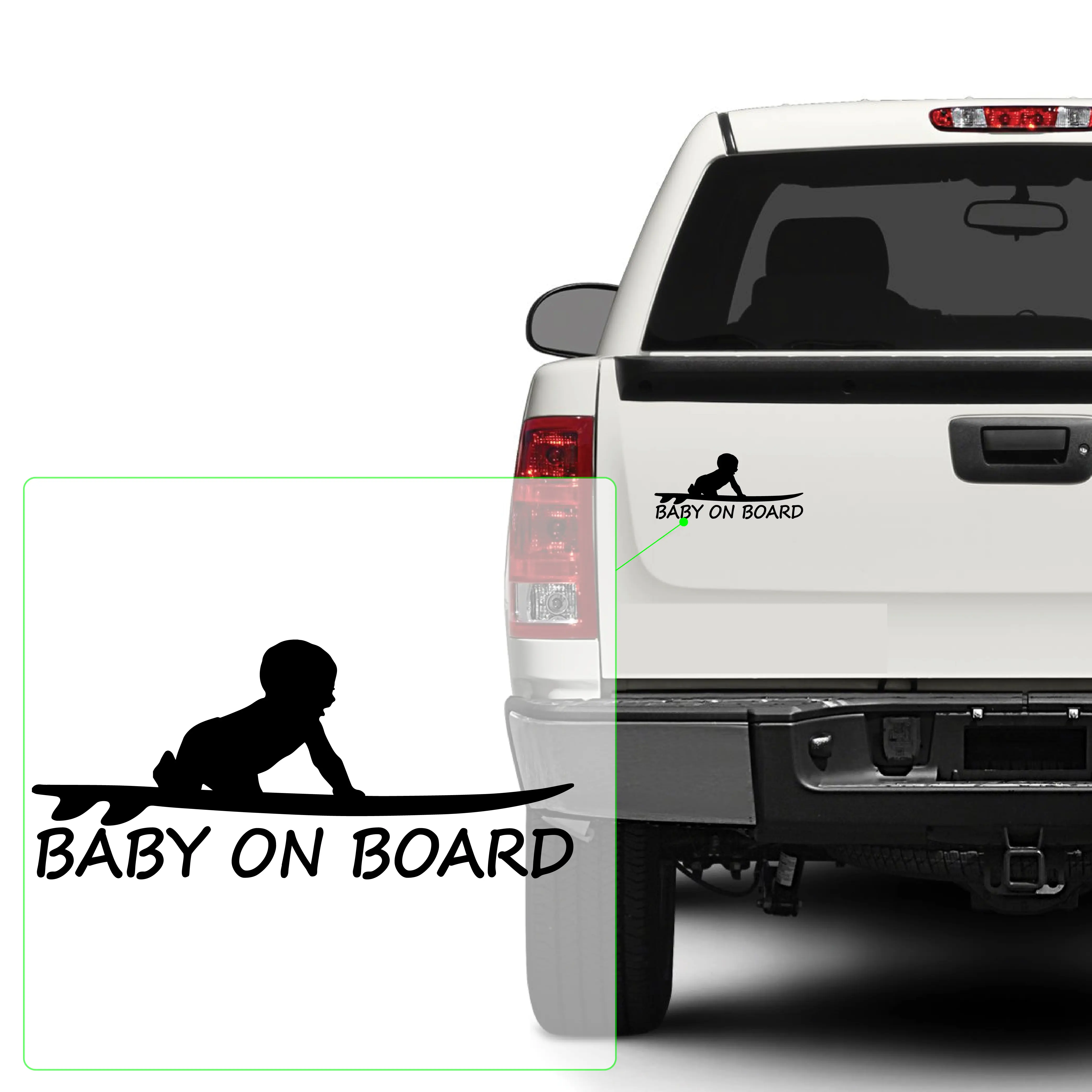 Baby on Board Surfboard Vinyl Decal Sticker for Car, Laptop, Tumbler and More. # 304