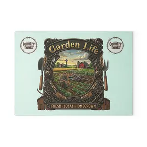 Garden Themed Rectangle Chopping Board - Rustic Kitchen Gift for Gardeners, Rectangle Chopping Boards