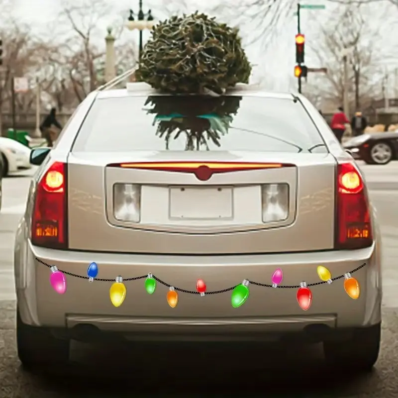 Reflective car magnet set,6-piece bulb magnet and 8-piece enameled wire set,usedfor holiday party car garage refrigerator decals, Car Accessories