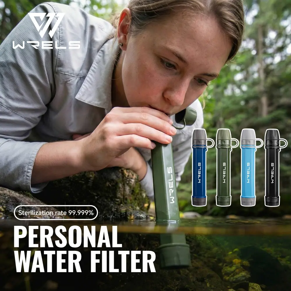Compact Portable Water Purifier, Water Filter, 99.99% Filtration Rate, Ideal for Outdoor Use, Camping, Emergency Survival, Lightweight Design