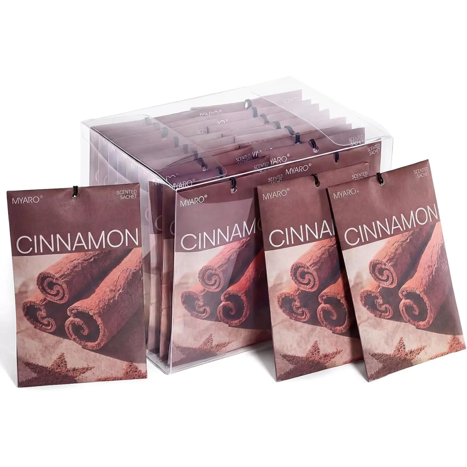 MYARO 20 Small Cinnamon Scented Sachets, Warm Spicy Potpourri Bags, Odor Elim. for Closet & Car, Home Fragrance Air Freshener for Drawer & Kitchen, Small Sachet