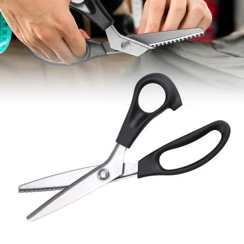 Pinking Shears Comfort Grips Crafts Zig Zag Cut Sewing Scissors, Professional Handheld Dressmaking, Perfect for DIY Crafts, Sewing Accessories and Supplies, Lace, Dressmaking, Sewing & Tailoring - Durable & Sharp, Crafting Sewing Tools, S Sewing Tools