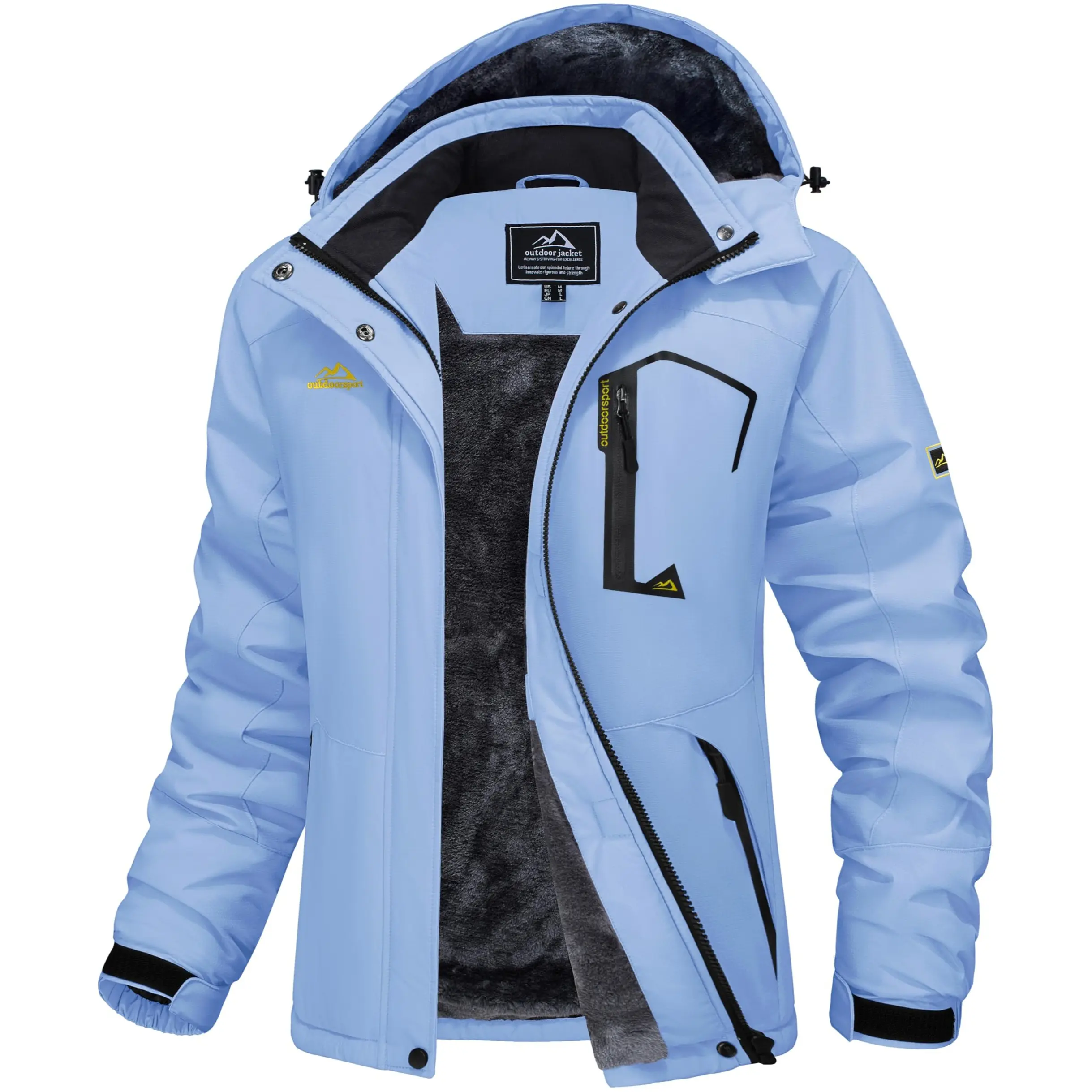 MAGCOMSEN Women's Waterproof Ski Jacket Hooded Fleece Lined Warm Winter Jacket Snow Coat Mountain Windproof Rain Windbreaker FallFreshness Outdoorfun Fathersdaygift