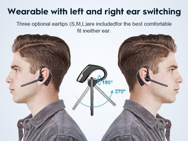 M51 New Bee Bluetooth Headset V5.2 with Dual Microphones, 80 Hours Playback Time, 500mAh Charging Box, Suitable for Office and Driving, Truck Drivers