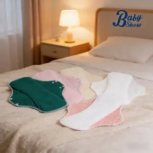 Reusable Washable Cloth Sanitary Pads for Women, Breathable Period Care, Eco-Friendly Cotton Menstrual Pads, Day & Night Use,Postpartum Moms / Mild Incontinence / Fitness & Sports / Teen First Period, Feminine Hygiene Products