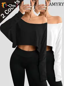 Women's Long Sleeve Plaid Loose-Fit Casual Top Shirt, European Street Style Drop Shoulder Design, All Season Wearable Comfortable Fit