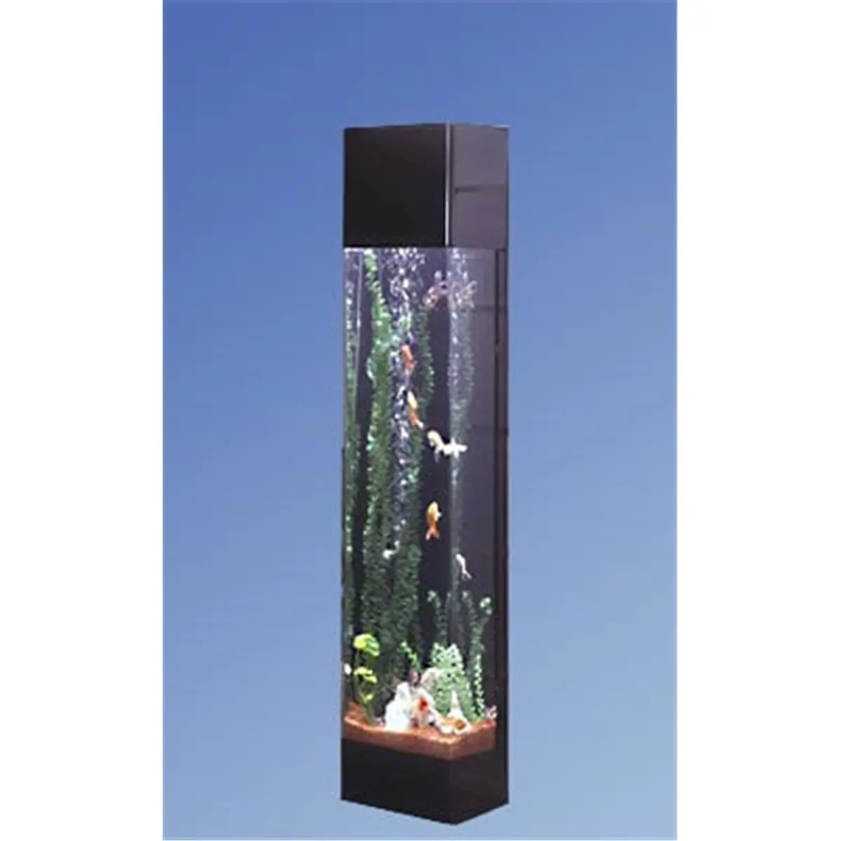 212 MAIN Rectangular Aqua Tower Self-Contained Acrylic Glass Tropical Fish Tank Kit - 14.5"x10"x66" Large Aquarium Setup, Built-In Filtration, Under-Gravel Filtration, Lighting, Extension Cord, Minimal Space Pet Supply