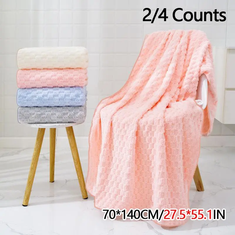Soft Microfiber Bath Towel Set, 4-Count Colorful High-Absorbency, Absorbent Quick Dry, Super Absorbent Towels, Fast-Drying and Water-Absorbent, Suitable for Beaches, Travel and Daily Comfort, Multifunctional Towel, Best Bath Towels
