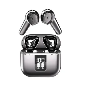 Bluetooth 5.3 Wireless Earbuds with LED Digital Display, 40H Playtime IP7 Waterproof Headphones, ENC Noise Cancelling Hi-Fi Stereo Earphones with Built-in Mic for Sports, Office & Calls (Black/White)