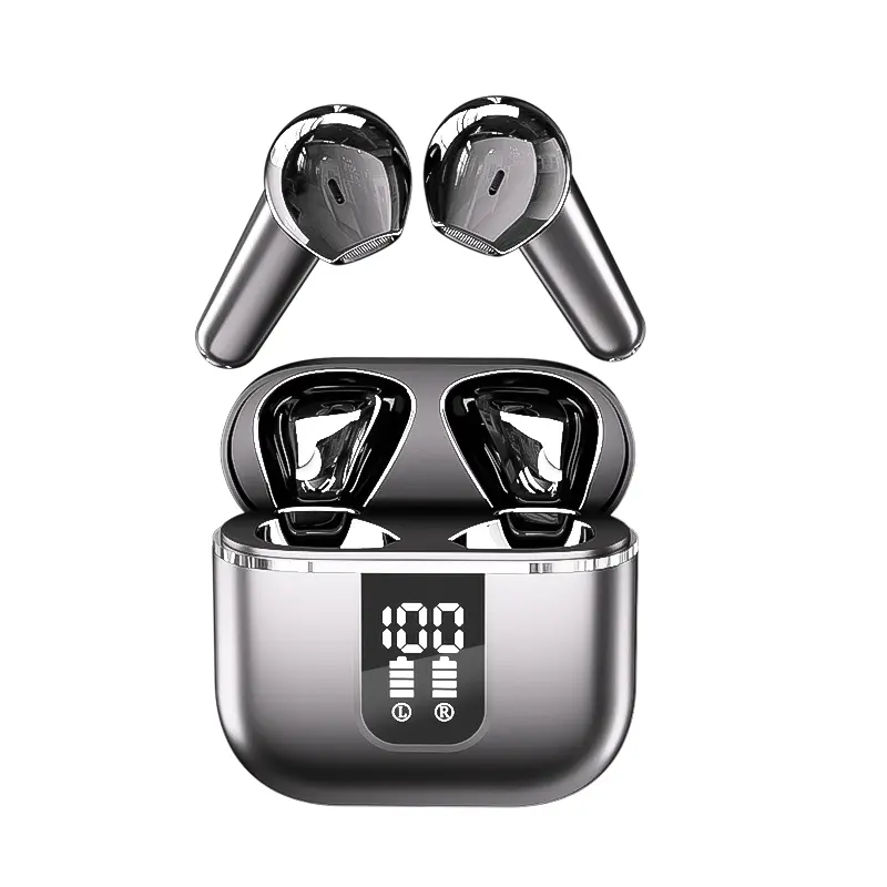 Bluetooth 5.3 Wireless Earbuds Headphone with LED Digital Display, 40H Playtime, IP7 Waterproof, ENC Noise Cancelling, Hi-Fi Stereo Sound, Built-in Mic for Sports & Office (Black/White)