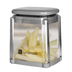 LINOROSO All-in-One Vegetable Chopper with 4 Blades & Storage Container - Manual Classic Chopper for Onions Potatoes & More - Compact Design for Space Saving Gift