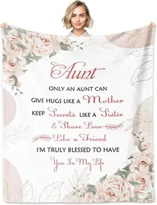 Aunt Gifts from Niece Nephew, Gifts for Aunt Blanket 60"x50", Aunt Birthday Gift, Best Aunt Ever Gifts, Auntie Gifts from Niece, Aunt Gift Ideas for Mother's Day Christmas, to My Aunt Throw Blankets