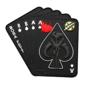 Mythosaur Skull Ace Of Spade Dead Mans Hand Patch (PVC Rubber MT7)