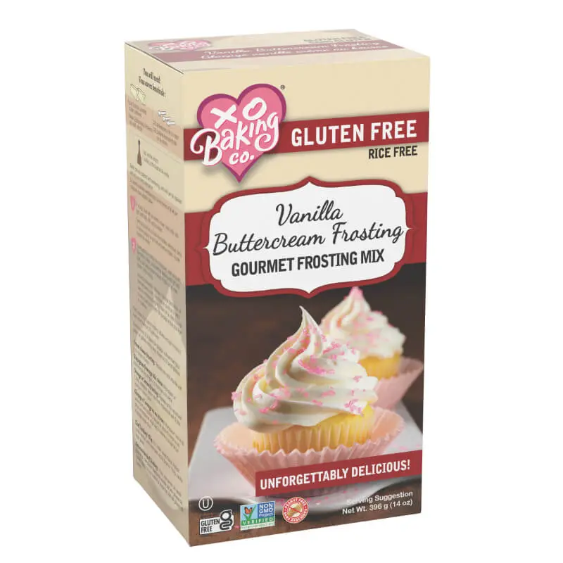 Xo Baking Co. Gluten-Free Rice-Free Soy-Free Dairy-Free Non-GMO Vanilla Buttercream Frosting Mix