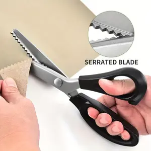 Stainless Steel Zig Zag Scissors with Serrated Teeth - Perfect for Sewing Supplies Crafts, DIY Crafts, Lace, Dressmaking, Sewing & Tailoring - Durable & Sharp, Lace Crafting Tool| Sharp Cutting Tool| Durable Craftsmanship, S, Sewing Tools