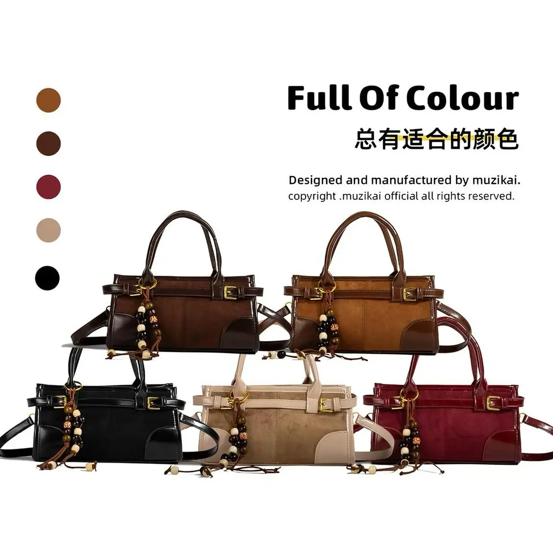 Mini Satchel Handbag for Women, Faux Leather Crossbody Shoulder Bag with Decorative Belt Detail, Stylish Everyday Purse