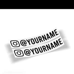 Instagram Handle Vinyl Decal 2 Piece Set 8 Inch Personalized Social Media Stickers for Cars and Laptops