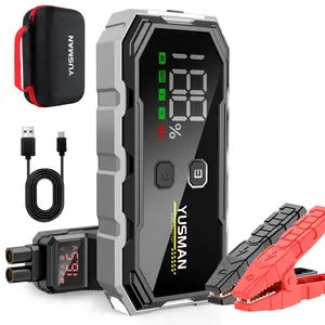 YUSMAN Portable Car Jump Starter 4000A(All Gas/10.0L Diesel ) , 12V Auto BoostBattery ChargerJumper, Fast Charger Smart Jumperwith LEDScreen