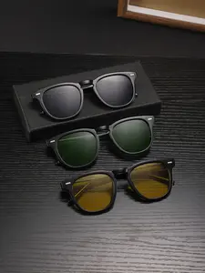 Men's Square Frame Sunglasses, Classic Lightweight Frames, Trendy Casual Sunglasses, Simple Versatile for Daily Outdoors Commuting, Classic Shades, 3 Pairs Pack