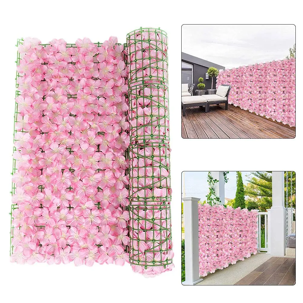 1 Roll Artificial Ivy Fence Screen with Realistic Petals, Adjustable-Length Garden Privacy Panel and Decor