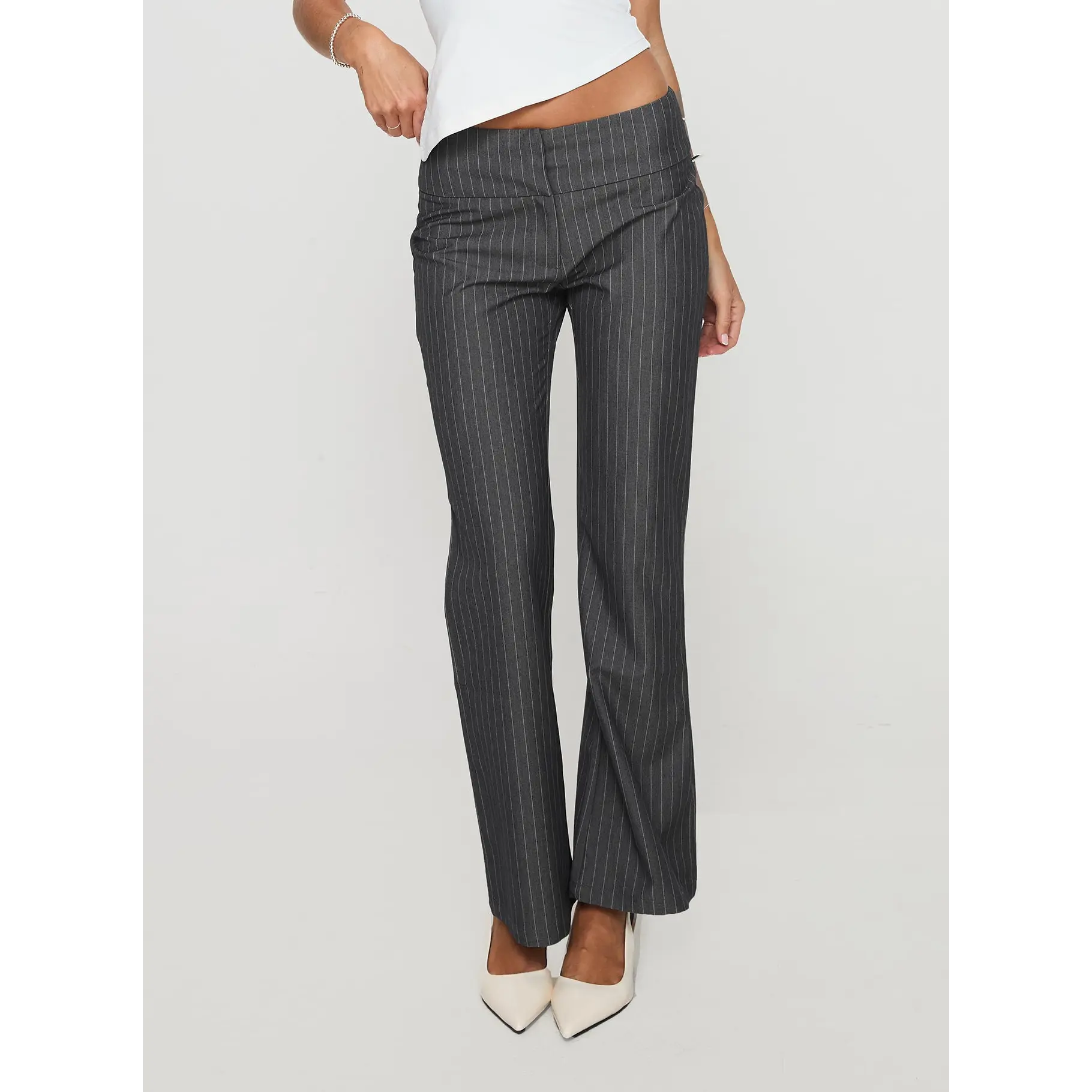 Isabeau Pant Grey Pinstripe