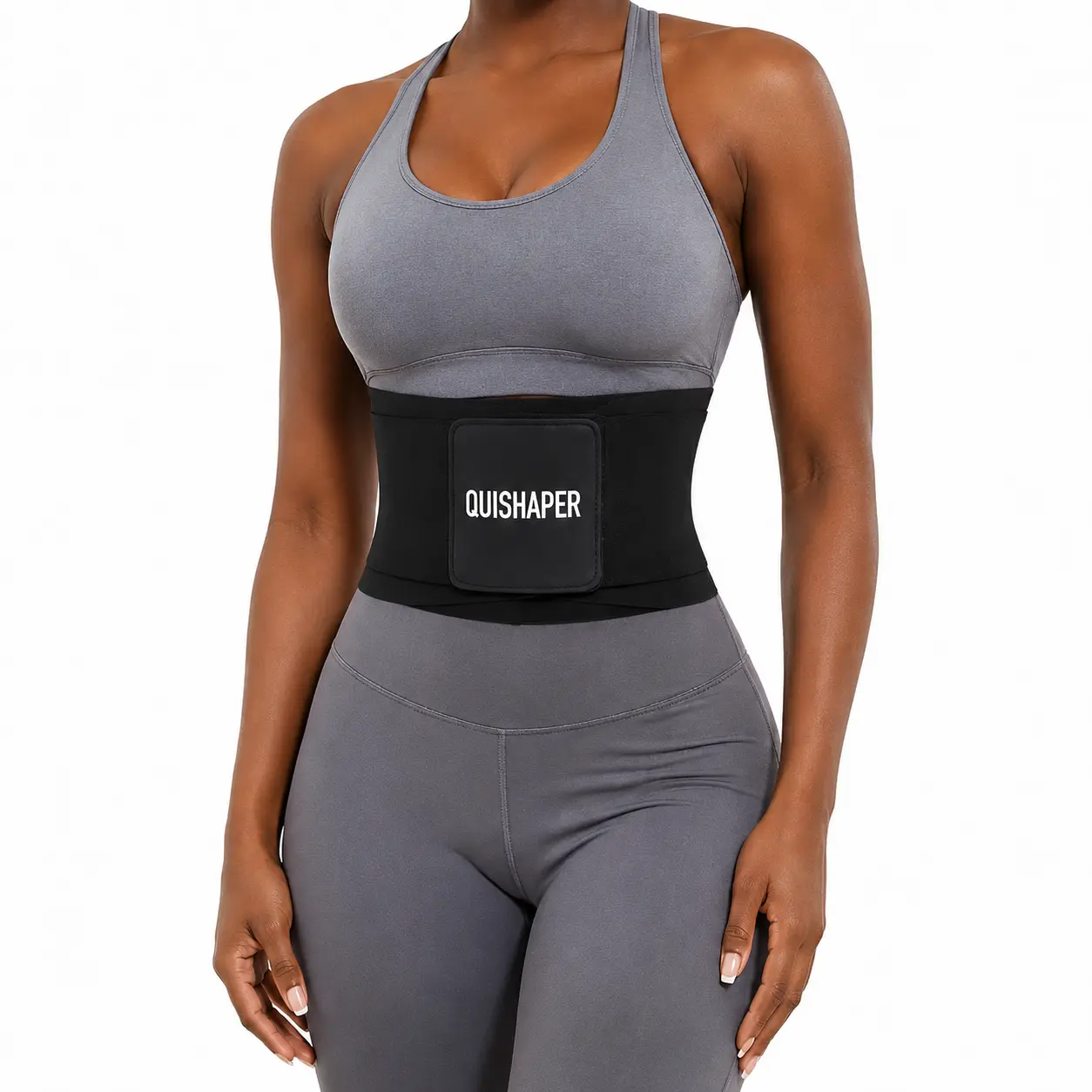 QUISHAPER Women's Fitness Waist Trainer - Thick Band Compression Belt, Workout Waist Trimmer, Body Shaping Stomach Wrap for Core Support, Increased Sweat, Easy Cleaning, Compression Belts, Waist Training Belt