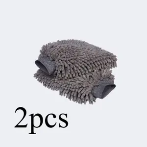 2pcs Car Wash Mitt,  Chenille Microfiber Wash Mitt, Scratch-Free & Lint-Free, Rich Foam, Highly Absorbent, Double Sided, Wash Mi