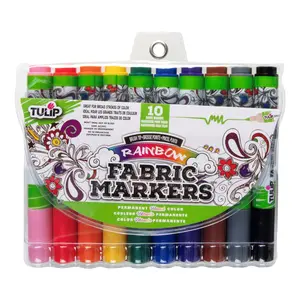 Tulip Brush-Tip Fabric Markers Rainbow 10 Pack