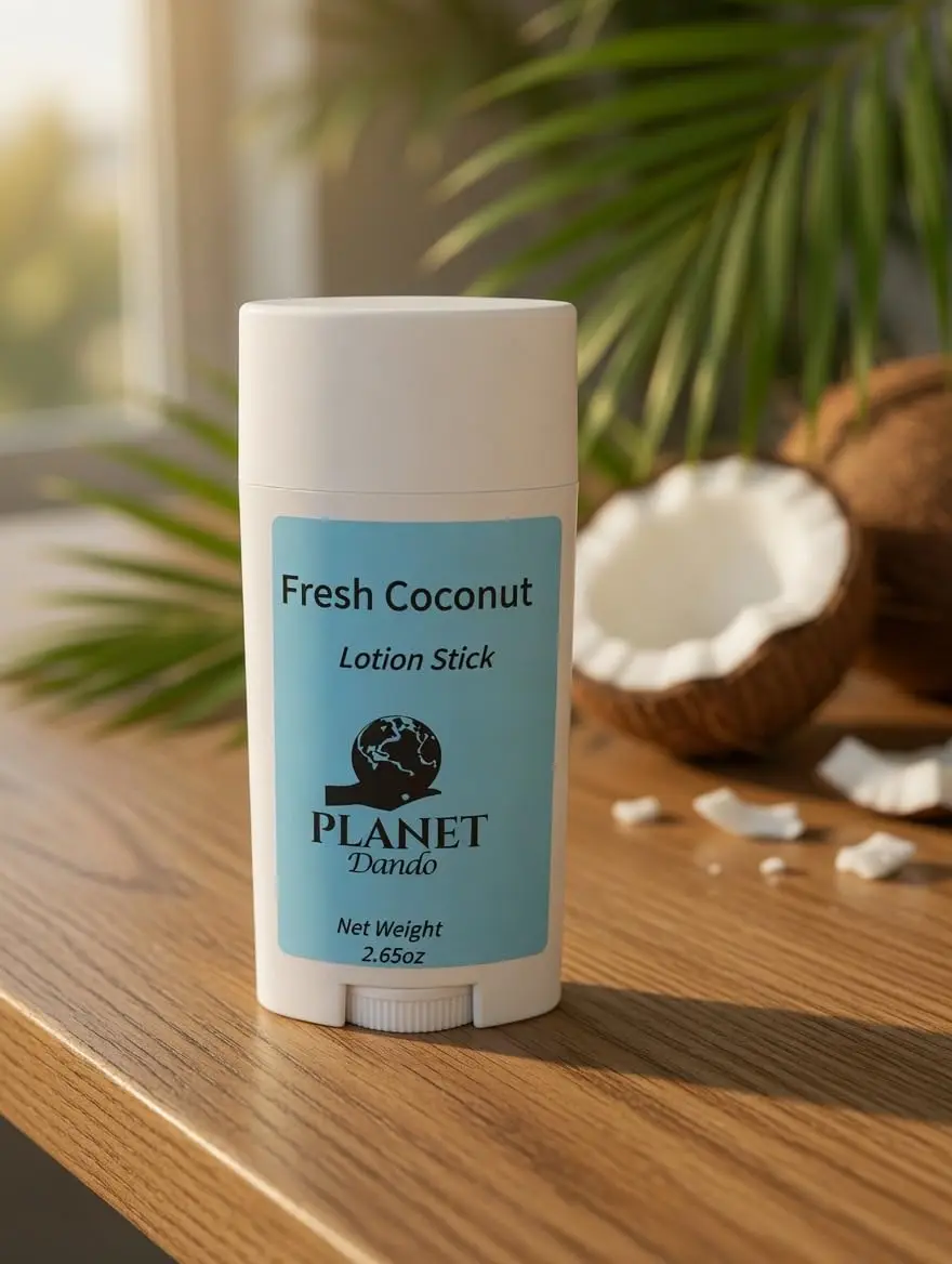 Fresh Coconut Lotion Stick, Organic Moisturizing Solid Lotion, 2.65oz (Pack of 1)