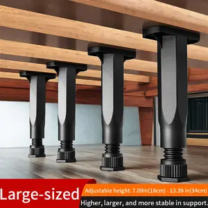 4PCS Adjustable Furniture Legs - Heavy Duty Plastic Support Feet for Beds, Sofas, DIY Projects (7.09"-13.39" Height)