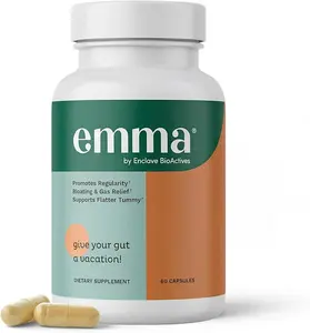 Emma  Digestive Health Supplement for Gut Support – Helps Relieve Bloating, Gas & Constipation, Supports Gut Balance & Digestive Comfort with Berberine, Resveratrol & Quercetin – 60 Capsules,Replica
