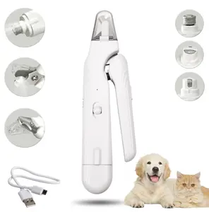Cat Nail Clipper with Adjustable Trimming Hole & Hidden Nail File | Safe Toenail Trimmer for Kittens & Indoor Cats | Anti-Splash Claw Cutter for Pet Grooming (white)
