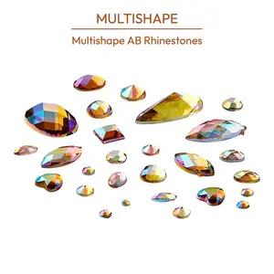 Gold Finger Multishape AB Rhinestones