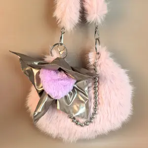 [Mother’s Day Picks] Fur Handbag Fall Season Lover's Gift Crossbody Purses Genuine Leather Casual Trendy Handbag