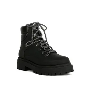 Goliath Lace Up Chunky Biker Boots