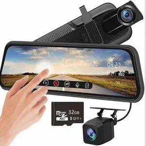Dash Camera For Cars, Car Dvr, Video Dashcam, 10'' Rear View Mirror Camera Mirror Dash Cam, 1080P Front And 720P Rear Backup Camera, Full Touch Screen, Loop Recording, Night Vision, 170° Wide Angle, Includes 32G Card, Easy To Install