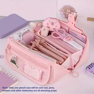 Large Capacity Pencil Case, 8 Compartments Pencil Bag, Stationery Storage Bag, Office Stationery & Supplies, Office Essentials, Coloring Supplies