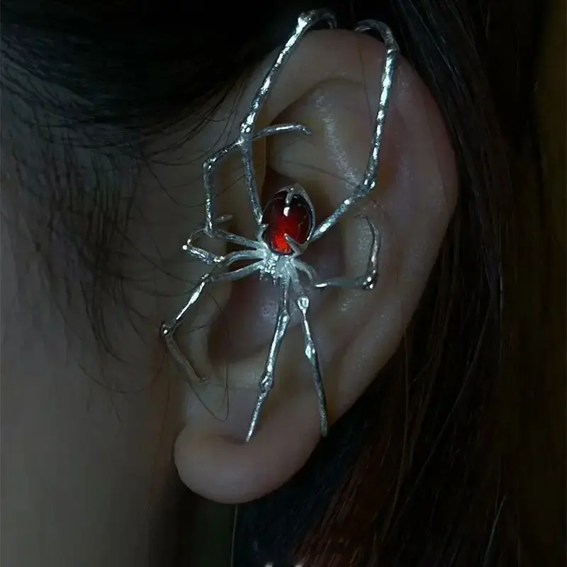 Gothic Spider Ear Cuff Clip, Punk Style Unisex Earring, Punk Earrings, Creative Design Halloween Party Costume Accessory, Unique Fashion Jewelry Gift, Spider Motif, Punk Inspired, Witchy Jewelry