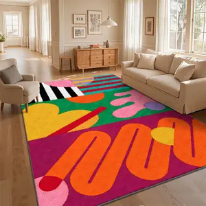 Soft Colorful Pop Art Rug - Multi Sizes, Non-Slip, Washable for Living Room, Bedroom, Local Delivery, Home Room Decor Carpet, 32*48In, 40*64In