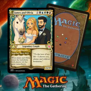 Personalized MTG Card, Custom Magic Card, Unique Wedding Anniversary Gift, Couple Gifts, Gift for Him Her, Birthday Gift