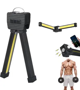 Gym Lamp for Posing - Portable Magnet LED Flashlight with Hanging Hook, 180 Degree Folding Magnetic Work Light, 7th Gear Dimming Usb Rechargeable Headlamp,USB Rechargeable Multi-Mode gym Lights,Valentine's Day giftflashlight (1 PCS)