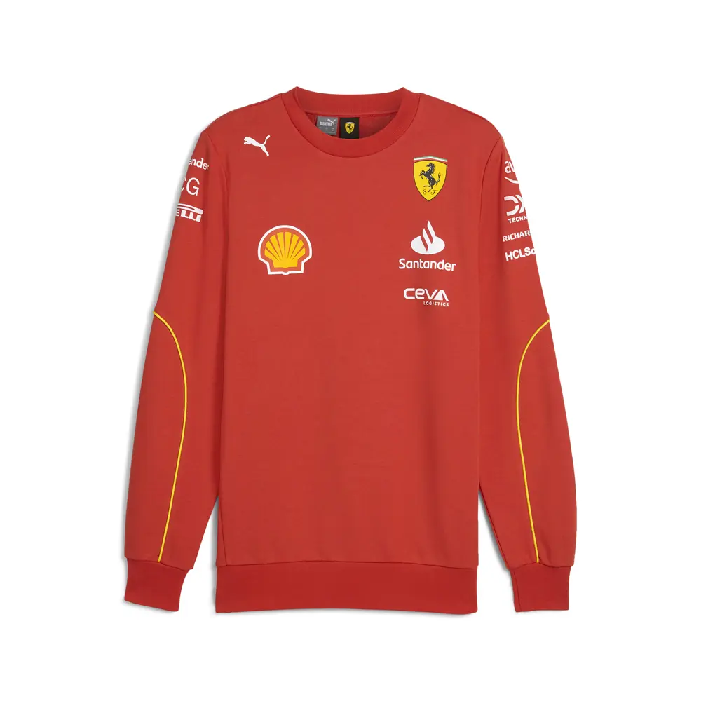 PUMA Mens Scuderia Ferrari Team Crew Neck Sweatshirt Casual - Red PUMA Mens Scuderia Ferrari Team Crew Neck Sweatshirt Casual - Red