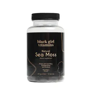 Black Girl Vitamins Natural Sea Moss Gummies - 60 Chewable Mixed Berry Flavored Gummies for Enhanced Digestion & Health Benefits - Halal Certified Vegan Friendly - Healthcare - Dietary - Supplement