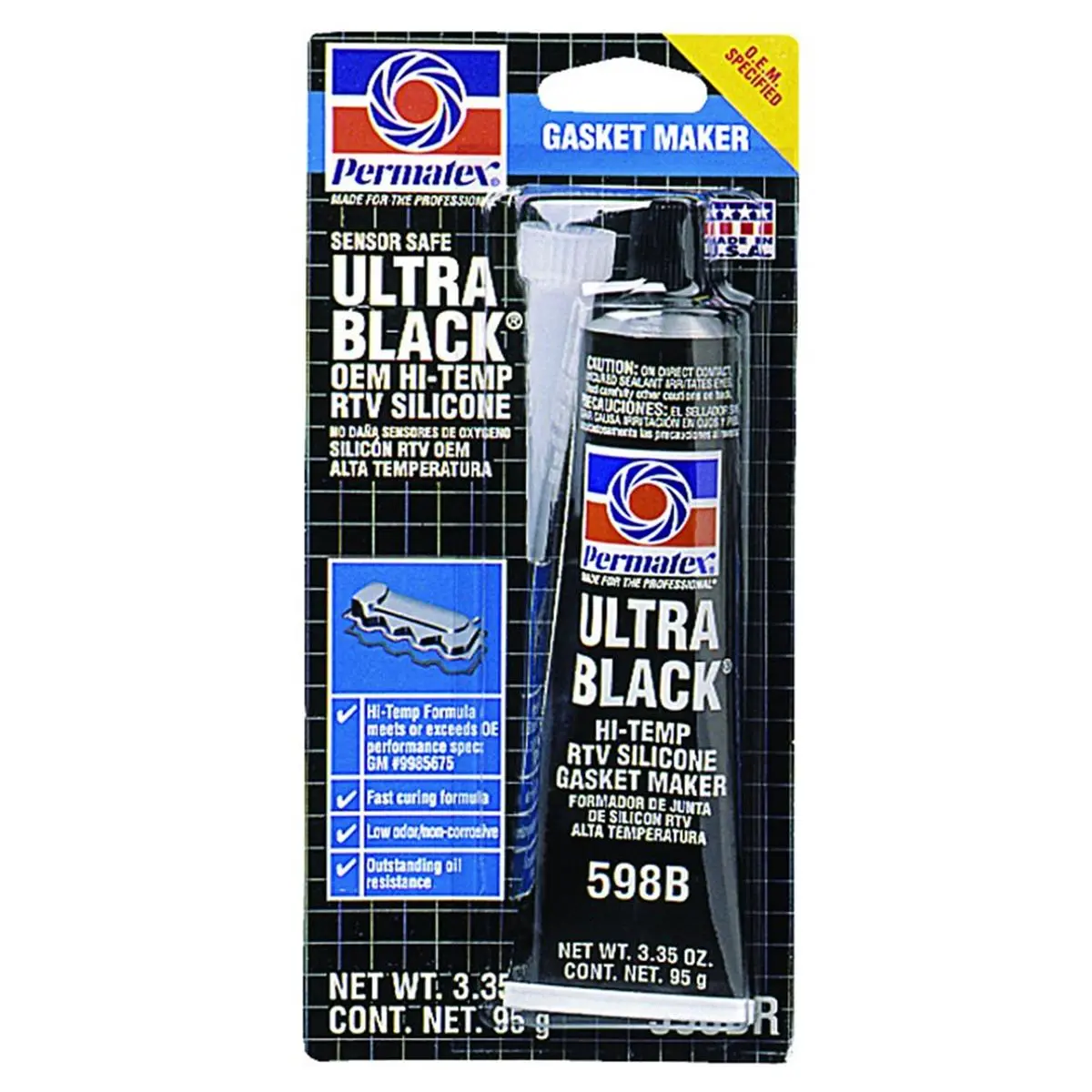Permatex 230-82180 Ultra Black Max Adhesive Gasket Maker, Super Strong Adhesion, Outstanding Oil Resistance, Non-Corrosive, High Flexibility Retention, 3.35 oz (DIY Scrapbooking & Stamping Craft Supply)