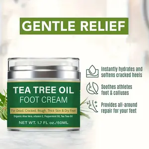 Tea Tree Oil Foot Cream for Dry Cracked Feet, Cracked Heels and Itchy Skin - Foot Moisturizing Cream, Dry Feet Repairing Cream