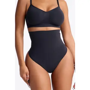 Nova Seamless Sculpt Strong Compression High Waisted Thong - Black