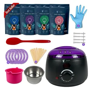 Zakia Beauty Premium Waxing set for Brazilian Wax For Sensitive Skin - Digital Display- Contain 4 packs wax Beans, Body Care hair removal full sensitive skin hard new Luxury care cosmetic tress wellness Silicone Salon Hypoallergenic Wax Beads Hard Wax Kit