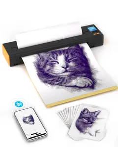 XR3 Bluetooth Tattoo Stencil Printer with 10pcs Transfer Paper, 2500mAh Stencil Printer for Tattooing Compatible with iOS,Android Phone,ipad,Laptop(orange)