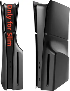 Slim Disc Edition Cover Plates for  PS5 Slim Console, Shell Panels Compatible with  5 Slim Accessories Protective Replacement Faceplate (Black)