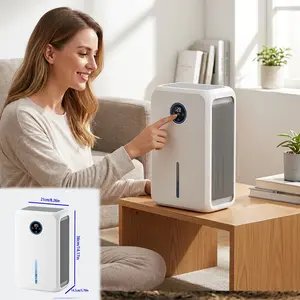 Dehumidifier for Room for Home, LED display screen, Quiet with Auto Shut Off, Dehumidifiers for Bedroom Bathroom, RV, Closet,  2.6LWater Tank Capacity, 2.6L, Auto Shutoff